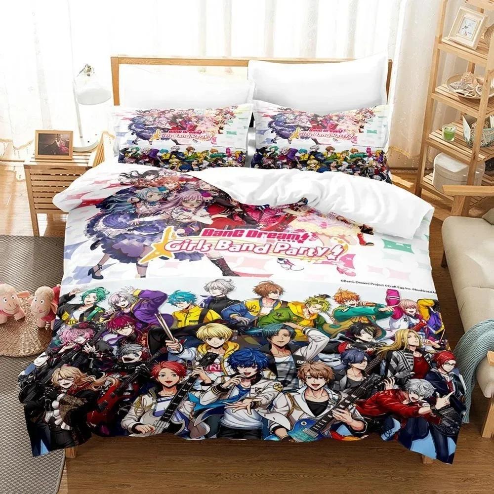 3D Anime BanG Dream! Girls Band Party! Printed Bed Set Duvet Cover Pillowcase Bedding Set Bed Linen Sheet Quilt Cover Full Size