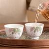 Handbemalte Glyzinienblüten-Teetasse Keramik Meistertassen Retro Vintage Haushalts-Teeschalen Chinesisches Kung-Fu-Teeservice Geschenkbox