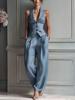 1116 Summer European and American Style Fashion Casual Single-breasted Vest + Casual Pants Suit Lazy Style Fashion Versatile