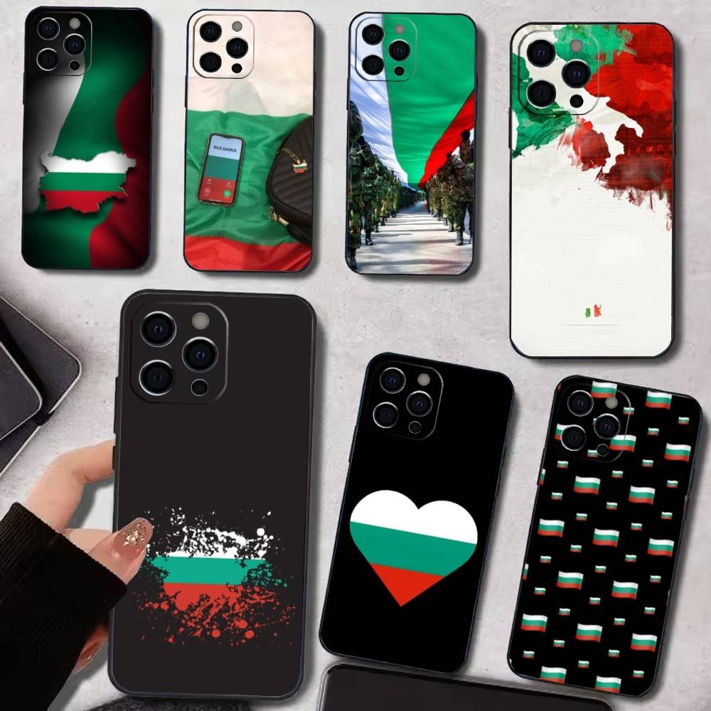 Bulgaria Flag Phone Case For iPhone 17,16,15,14,13,12,11 Plus,Pro Max,XS,Soft Black Cover