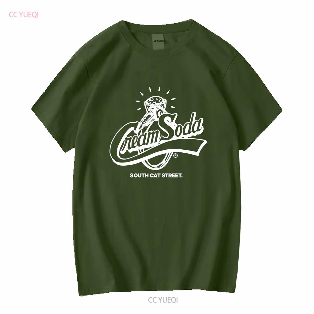 Japanese Brand Cream Soda Japan Cat Street T Shirt Long Or Short Sleeves Vintage Washed Fashion Soft Breathable Comfortable