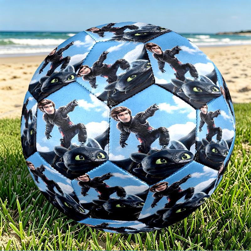 How to Train Your Dragon Print Size 5 Soccer Ball, PU Wear Resistant Football for Match Training and Daily Practice, Birthday Gift for Soccer Fans