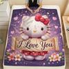 1PC Hello Kitty Cute Print Flannel Blanket, High Quality All Seasons, Home Decor, Warmth and Comfort, Perfect for Christmas Gifts