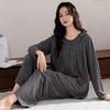 Sweet Princess Style Soft Cotton Pajamas Women's Spring and Autumn New Pullover Plaid Mother Long Sleeve Loose Loungewear