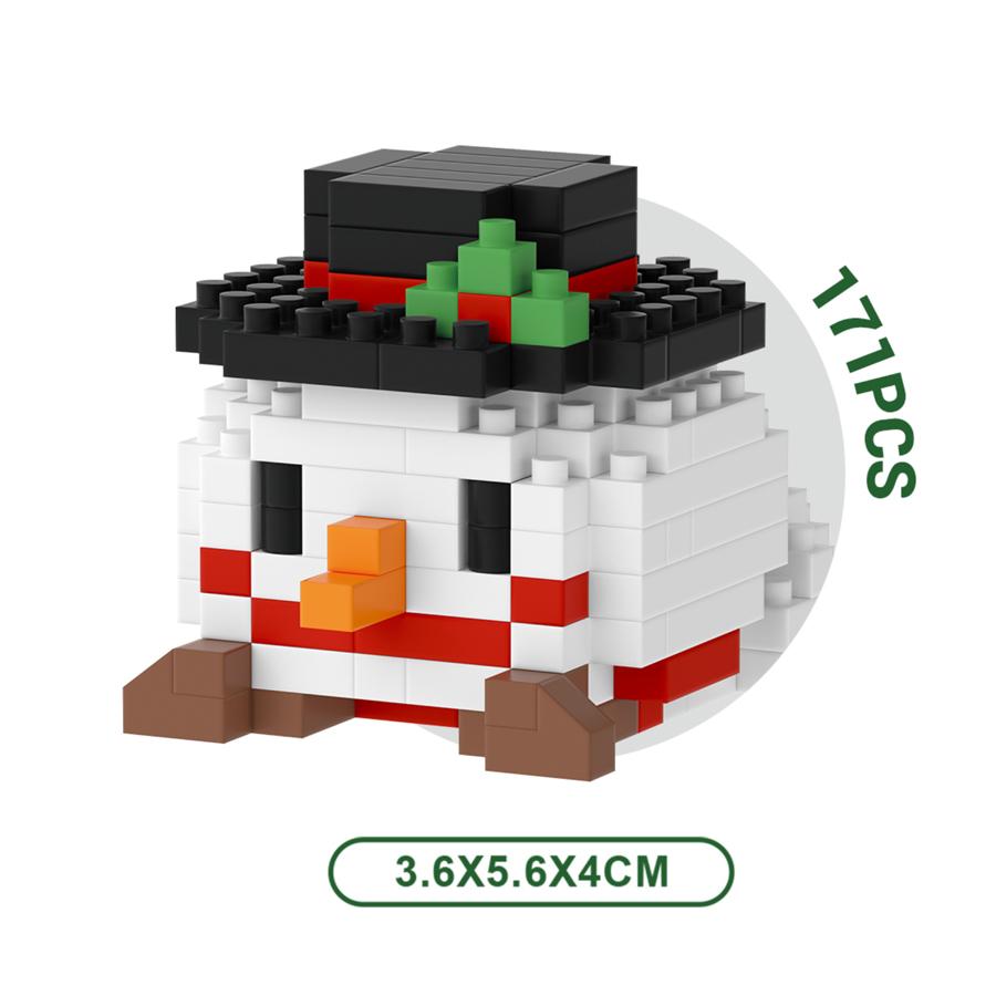 Christimas Toys Micro Building Blocks Toys For Kids Santa Claus Elk DIY Christmas Gifts Decorations