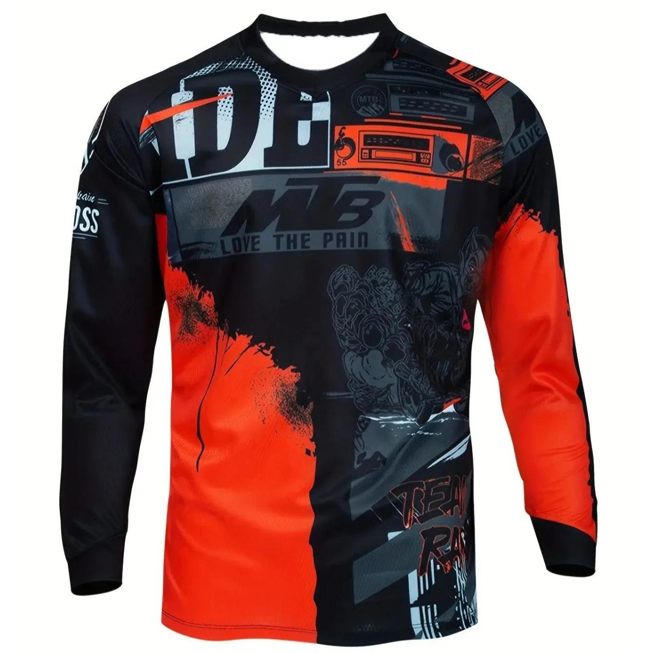 

Весенне-осенняя футболка с круглым вырезом, с графикой для MTB, с 3D-принтом, модная, повседневная, с длинным рукавом, мужская 5XL