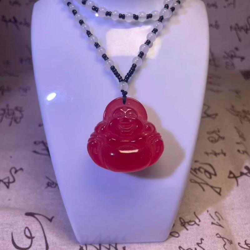 2024 Color-Changing ESR Maitreya Buddha with Luminous Necklace - Versatile Ice-Transparent Sweater Chain