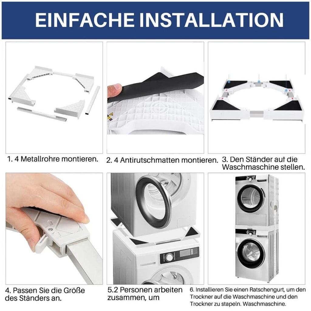 NEW Verbindungsrahmen für Waschmaschine/Wäschetrockner,Universal-Stapelbausatz