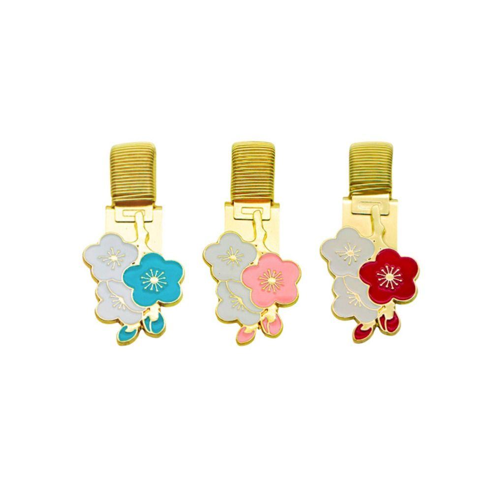 Cherry Blossom Spring Pen Clips Metal Paper Fix Clip Portable Bookmark Pen Accessories