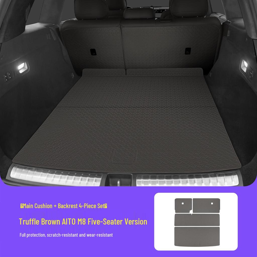 AITO M8 Trunk Mat: 3D Leather Protective Cover with Full Coverage, Tail Box Mat Decoration Accessory.