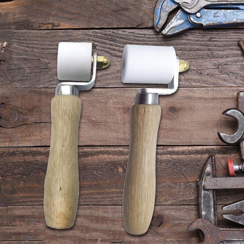 Wood Handle Wallpaper Roller Flat Pressure Roller Smoothing Tool Nonslip Edge Seam Roller Decorating Tool Width 40/28mm
