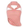 Off White Womens/Ladies Ribbed Slim Sleeveless Halter Top
