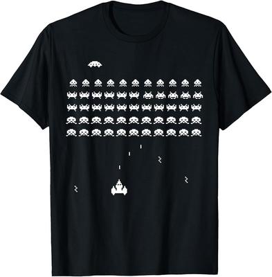 Camiseta Unisex de Videojuego Arcade Disparos Espaciales Retro Vintage