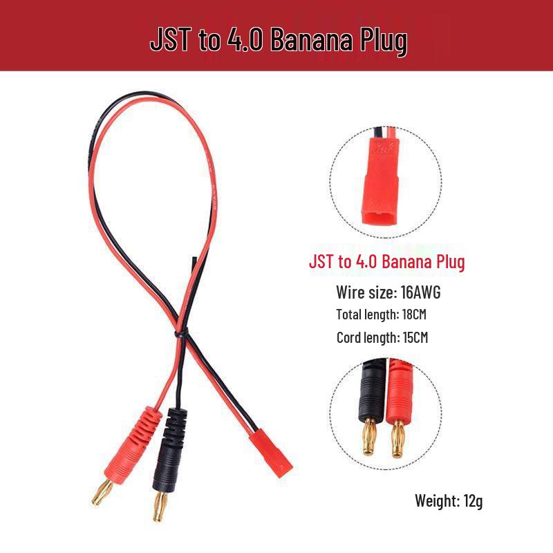 XT60 Banana Plug to EC5 T Plug JST Connector Cable for RC Drones and Tamiya Models
