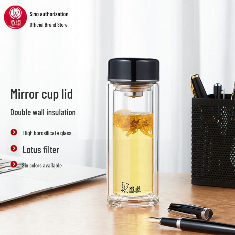 XINUO Double Wall Glass Tea Infuser Bottle