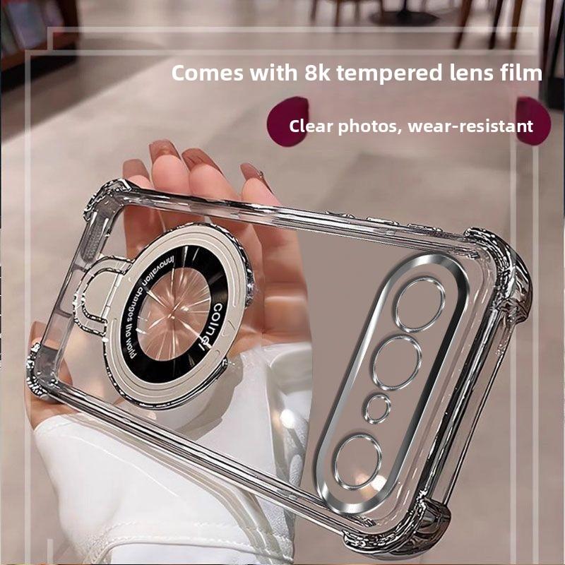 Case For VIVO X300 FE Fashionable Simple Anti-yellowing Bracket Magnetic Silicone Cover For VIVO X 300 FE Shockproof Funda