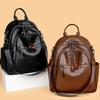 Ryggsäck Damväska Stöldskydd Mode Ryggsäck Mjukt Läder Stor Kapacitet Väska Axelväska
