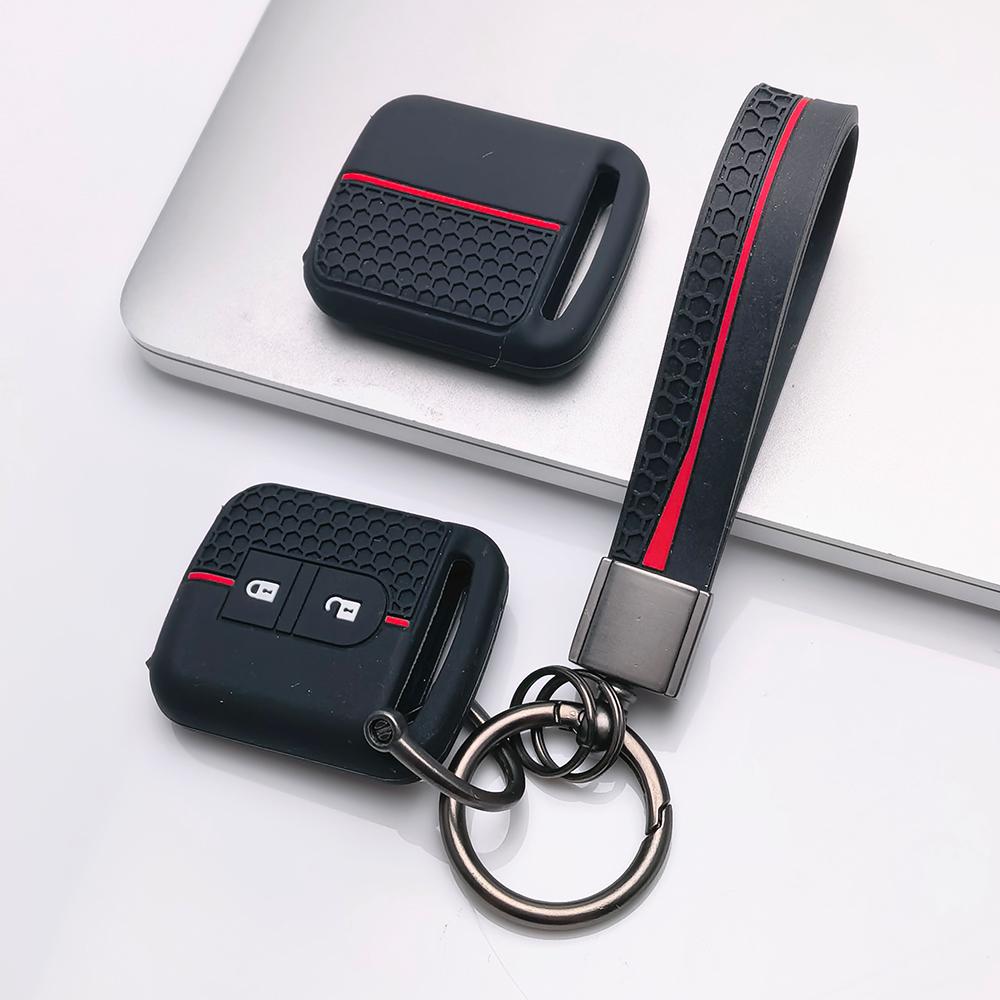 Key Fob Cover for Nissan Qashqai Micra Tiida Sunny Livina Sylphy with Keychain Anti-Scratch Surface Shockproof Structure Soft Grip Texture