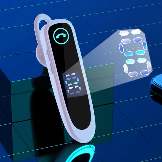 A20 Bluetooth-compatible Earphone Ear Hook Super Long Standby IPX7 Waterproof Single Business Wireless Headset with LED Display for Driver