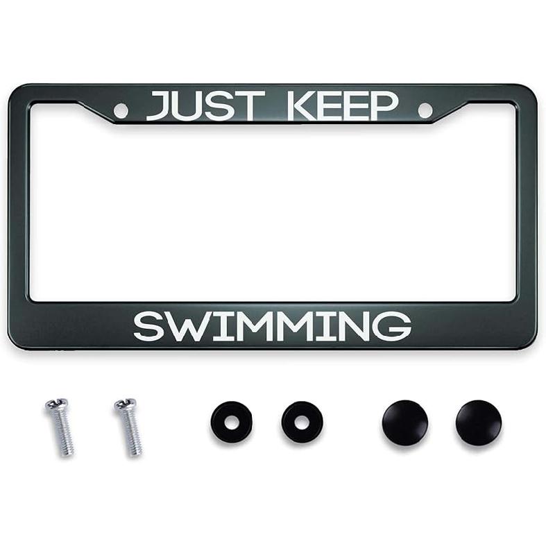 Smooffly I Hope Something Good Happens For You Today! License Plate Frame Holder Stainless Steel Rust-Proof Auto Parts Decoration With Screws For Men