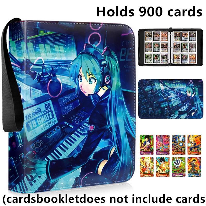 Hatsune Miku 400pcs/900pcs Card Album Book Folder 4/9 Card Slots Collections Zipper Double Pocket Zipper Card Binder Holder