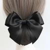 Korean Satin Bow Hairclip With Net Bun Ribbon Hair Bun Cover Headwear Hair Accessories Bowknot Snood Women Hairgrips