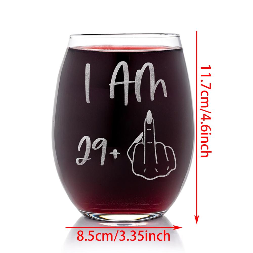 "I'm 29 Plus" Funny 30th Birthday Stemless Wine Glass 30th Birthday Party Table Decor Accessories Favor Supplies Gift for Women