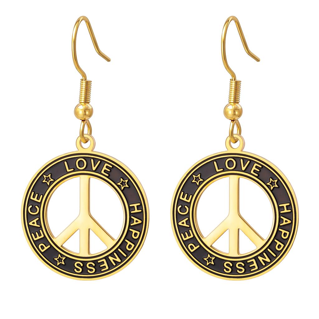 LIKGREAT Vredesteken Oorbellen Roestvrij Staal Oorbel Geluk Vrede Liefde Amulet Spirituele Sieraden Valentijnsdag Cadeau