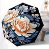 1pc Floral Design Automatic Folding Umbrella, 8-Rib Sturdy Canopy, Portable Travel Umbrella for Outdoor Use