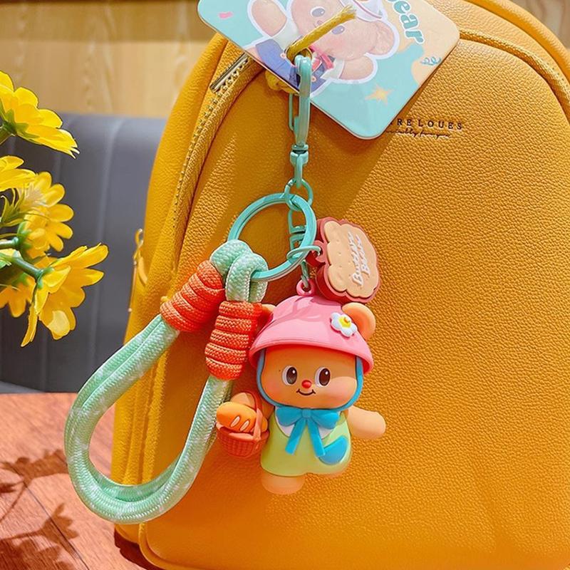 Cute Keychain Teddy Bear Figurine Hanging Decoration Couple Student Backpack Car Decoration Keychain Gift