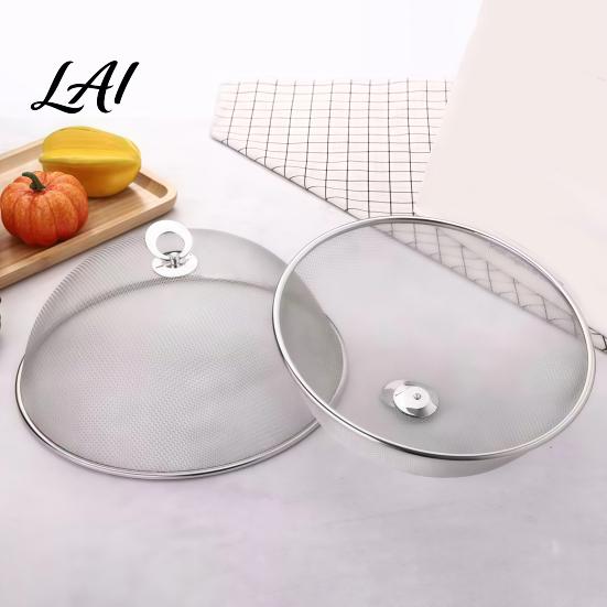 Portable Food Tent with Handle for Camping Stainless Steel Mesh Cover Handle Round Breathable Hot Dishes Protector Durable Guard And Fruit Platters