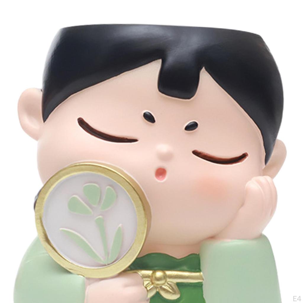 Urocza doniczka na kwiaty w kształcie głowy dziewczynki - wystrój domu i ogrodu