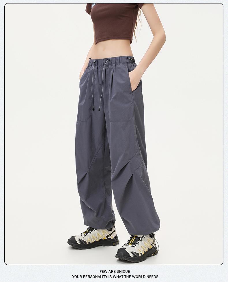 Jack Chuan Yang Women's Windproof Elastic Waist Tapered Hiking Pants - Spring/Autumn Casual Paratrooper Style