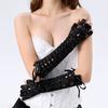 JK Ribbon Half Finger Gloves Elastic Women Gloves Lace Strap Gloves Long Gloves  Photography