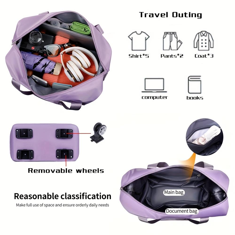[Foldable Travel Bag] 3-Layer Extra-Large Foldable Travel Bag with Wheels | Nylon Luggage for Daily Commute & Moving