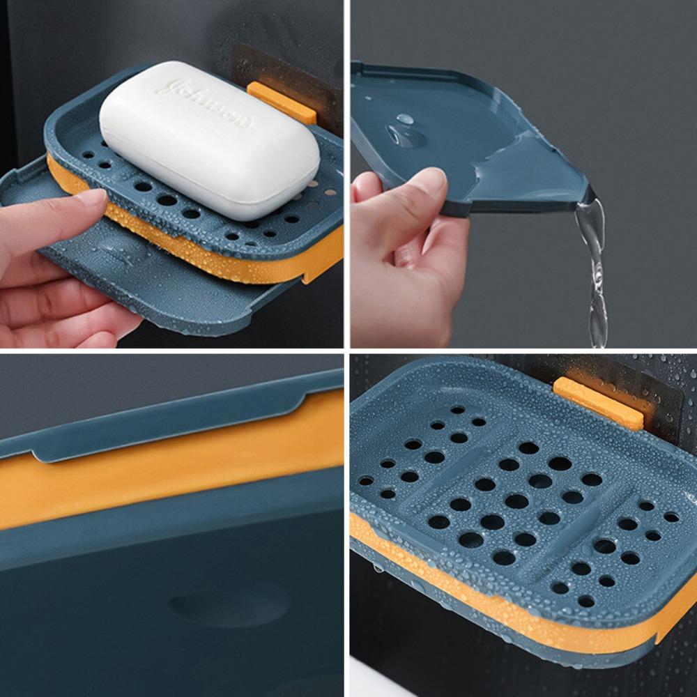 Strong Suction Soap Dish Holder Bathroom Shower Bath Net Drain Case Tray Box /..