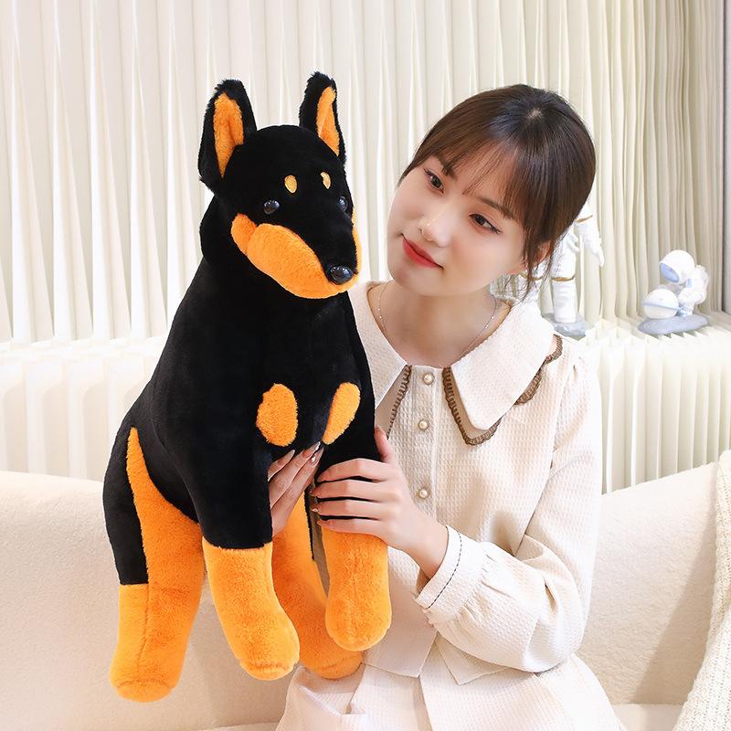 Soft Puppy Dog Doberman Doll Plush Toy Big Dog Doll Boy Soothing Ragdoll Doll