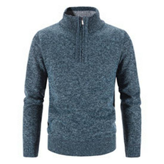 2026 Men's Fleece-Lined Thick Knit Cardigan Sweater, Solid Color, Plus Size, Autumn/Winter Collection