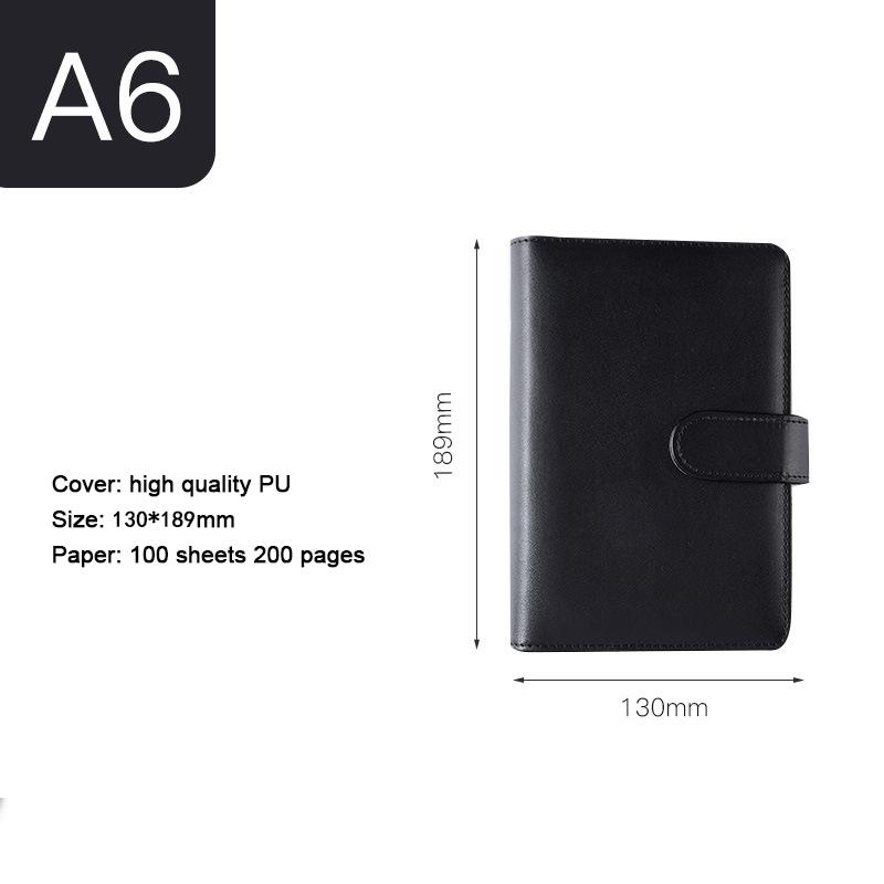 (Bezpłatne grawerowanie logo) Notatnik studencki A5/A6 w jednolitym kolorze, z klamrą magnetyczną, zawiera metalowy segregator, pamiętnik, notatnik, podręcznik