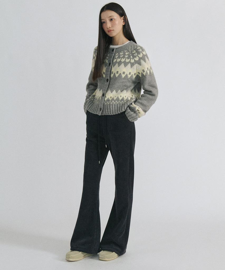 STEP AROUND Fleece Lined Bootcut Banding Pants_Navy