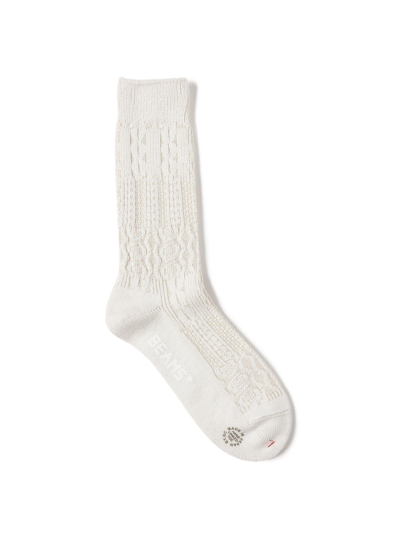 

Beams Plus Men s Patchwork-Like Socks, IVORY - 38430047479