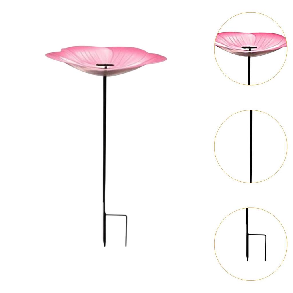 Outdoor Bird Feeder Birdbath Decorative Ornament Weatherproof Cute Iron Bird Bath Bowl for Garden Yard Lawn Courtyard Backyard