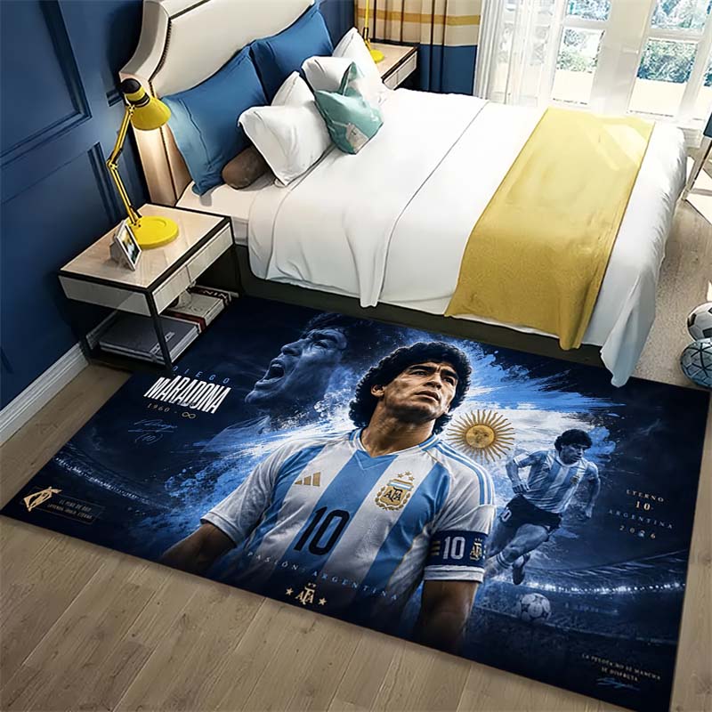 Diego Maradona Fußballlegende Argentinien Porträt Teppichboden rutschfest Fußmatte Fußballfan Heimdekoration Geschenk