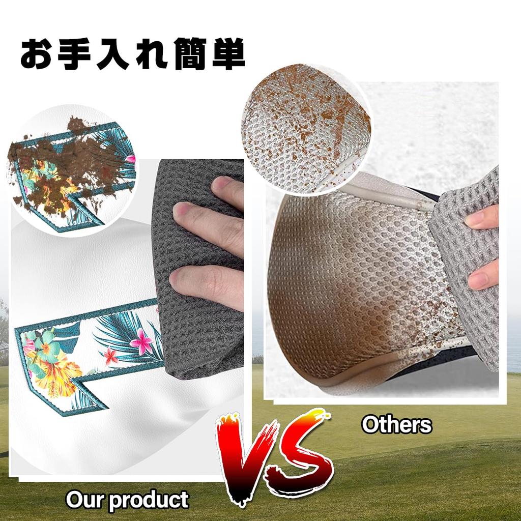 Pokrowiec na główkę kija golfowego Pokrowiec na główkę kija golfowego wykonany z najwyższej jakości skóry Pokrowiec z drewna Pokrowiec na główkę Driver Fairway Wood Utility Hybrid z etykietą z numerem Pokrowiec na putter