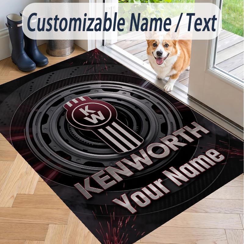 Custom Text Printed Rug Kenworth Non Slip Floor Carpet For Home Room Decor