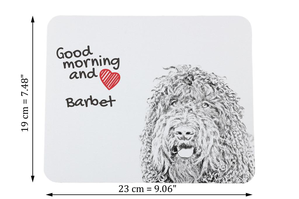Barbet, Fransız Su Köpeği - baskılı mouse pad, kişiselleştirilmiş köpek temalı mouse pad, Art-Dog markasından bir ofis çalışanı için benzersiz bir gadget