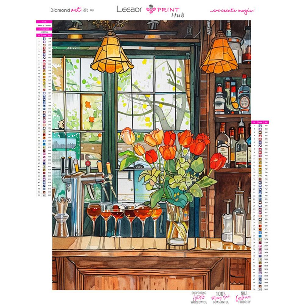 Flower 5D DIY Diamond Painting Landscape Diamond Embroidery Cross Stitch Set Full Round Diamond Mosaic Home Wall Decoration Gift