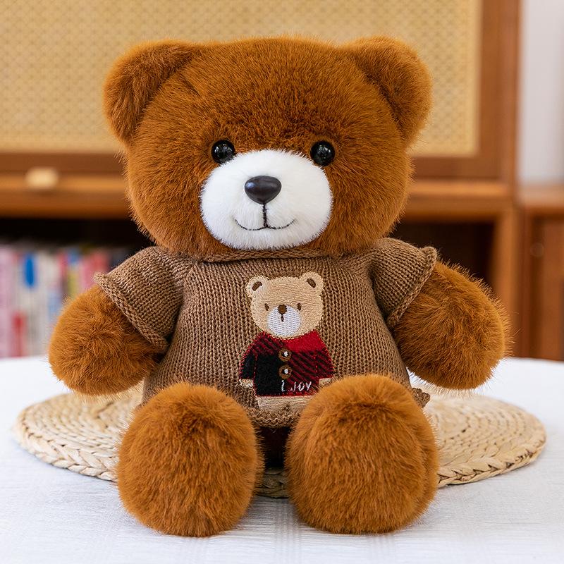 Новый милый свитер медведь плюшевая игрушка медведь кукла кукла девочка плюшевая подушка-игрушка плюшевый мишка 3OcmO.22kg коричневый