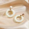 Simple Niche Design Earrings, Beach Vacation Wind Woven Earrings, Straw Woven Hollow Round Exaggerated Personalized Earrings