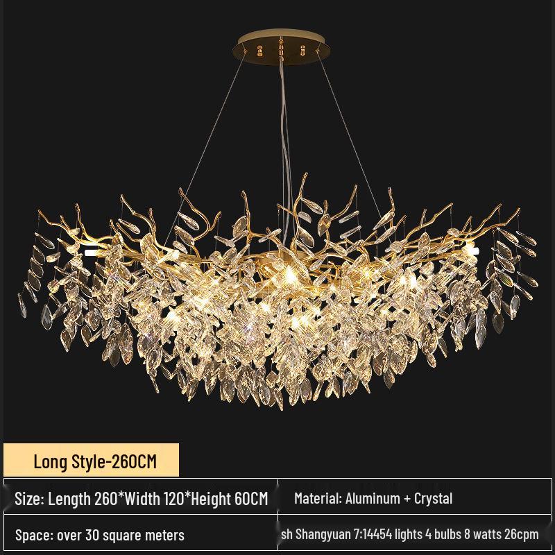 Elegant French Crystal Chandelier: K9 Aluminum Art Lamp for Living, Dining, and Bedroom
